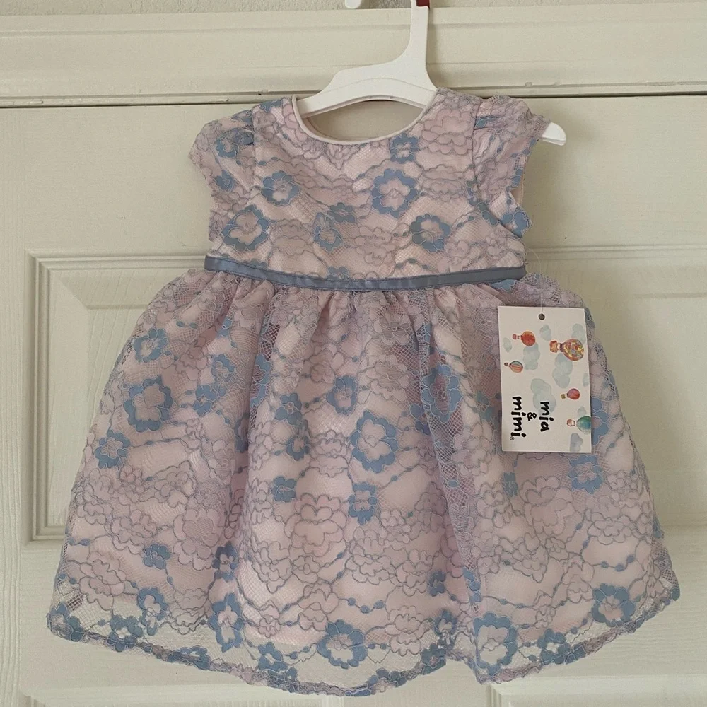 Mia & Mimi Baby Girls' Lace Dress With Bloomers